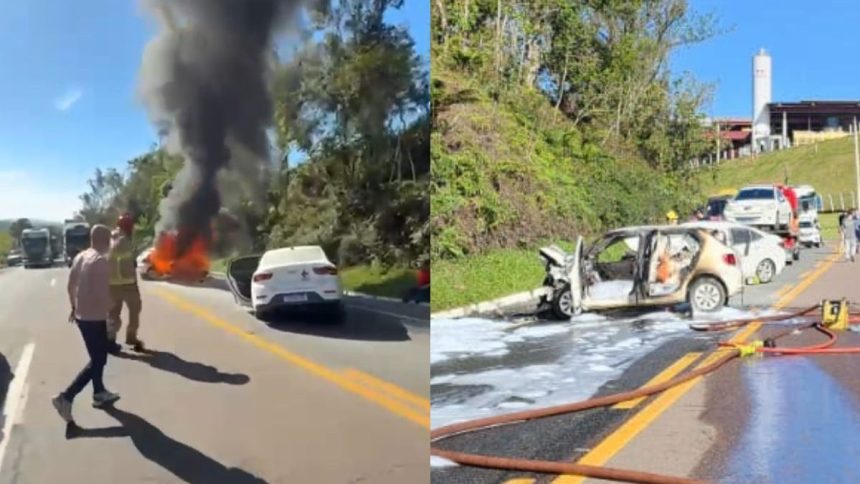 motorista-retirada-de-carro-em-chamas-e-encaminhada-ao-hospital-em-estado-grave-apos-acidente-que-matou-idoso-na-br-470-em-sc
