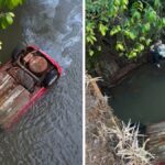 mulher-morre-e-tres-pessoas-ficam-feridas-apos-carro-cair-dentro-de-rio-em-sc